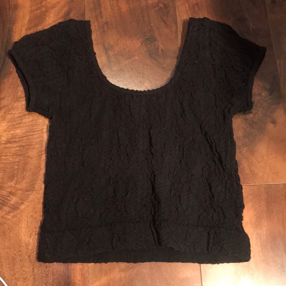 black cropped sugar lips tee shirt
